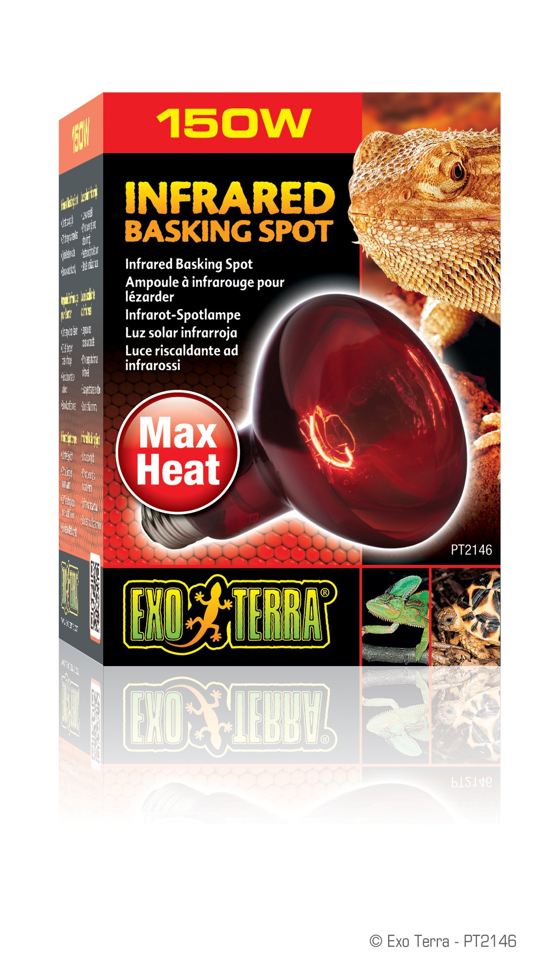 EXO TERRA HEATING TOP M、EASY GLO THERMO Exo Terra Heat Glo lampa punktowa na podczerwień, 150 W